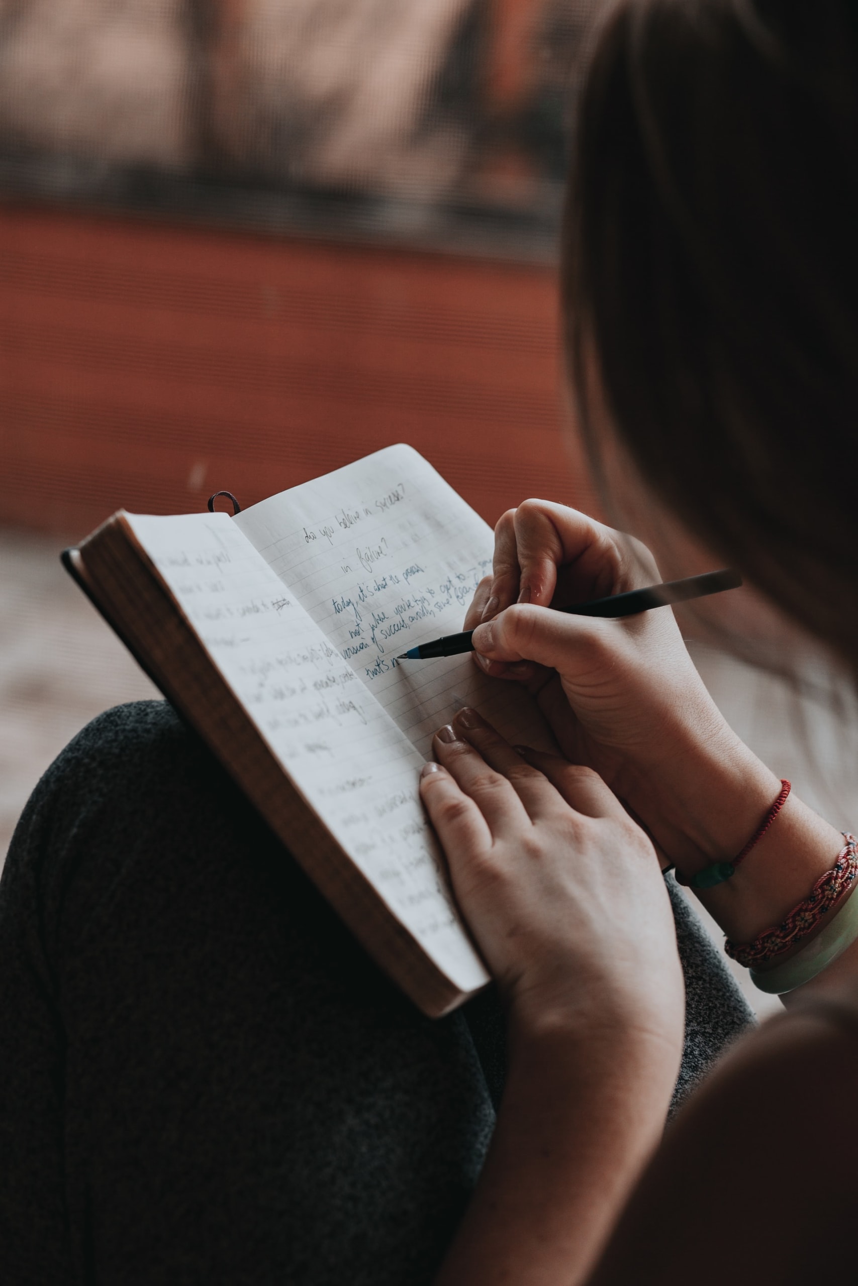 Writing in a journal